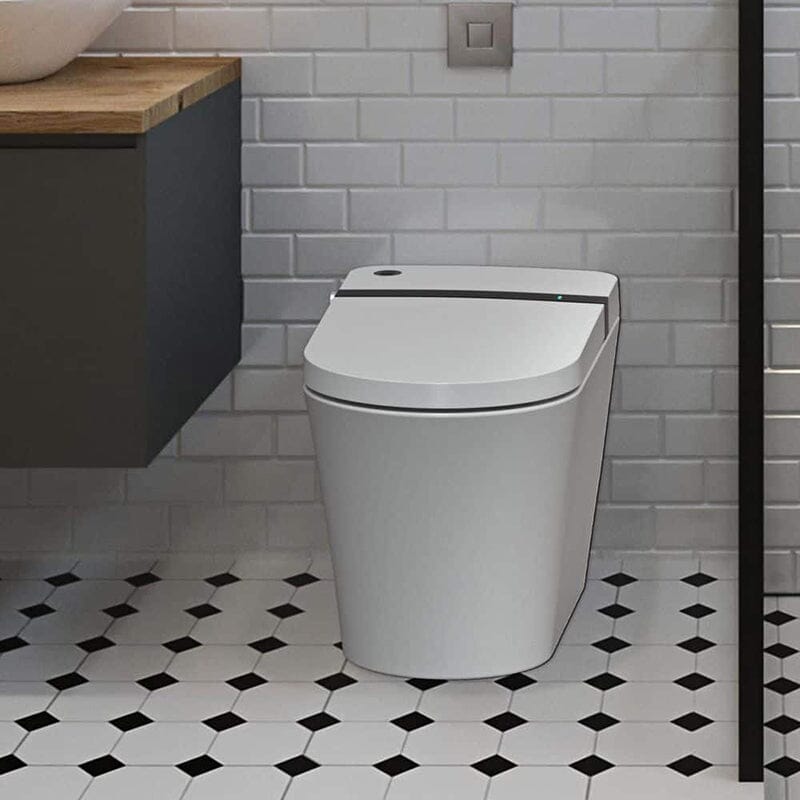Smart Toilet with Auto-flush, Warm Water, Air Drying Function, Heated Seat, Remote Control