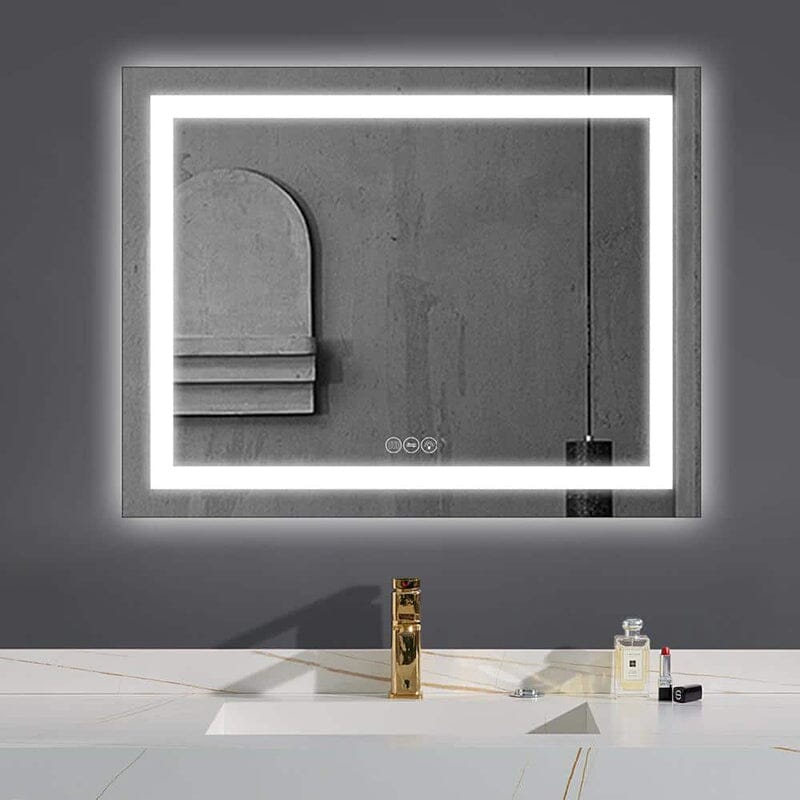 36 in. W x 28 in. H LED Light Bathroom Vanity Mirror Large Rectangular Frameless Anti Fog