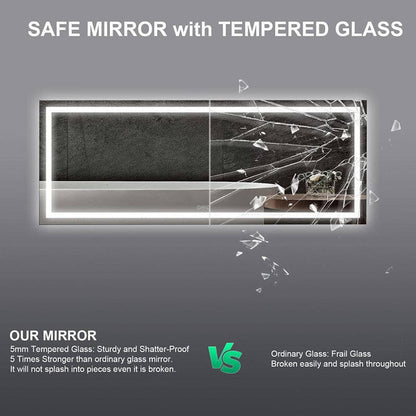84-inch wide bathroom mirror that won’t fall apart even if it’s broken