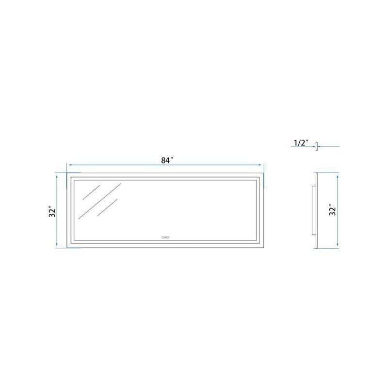 84-inch wide bathroom mirror size details