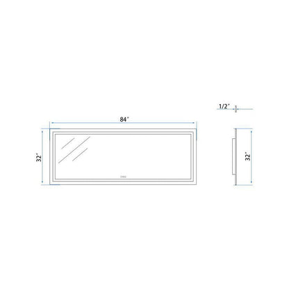 84-inch wide bathroom mirror size details