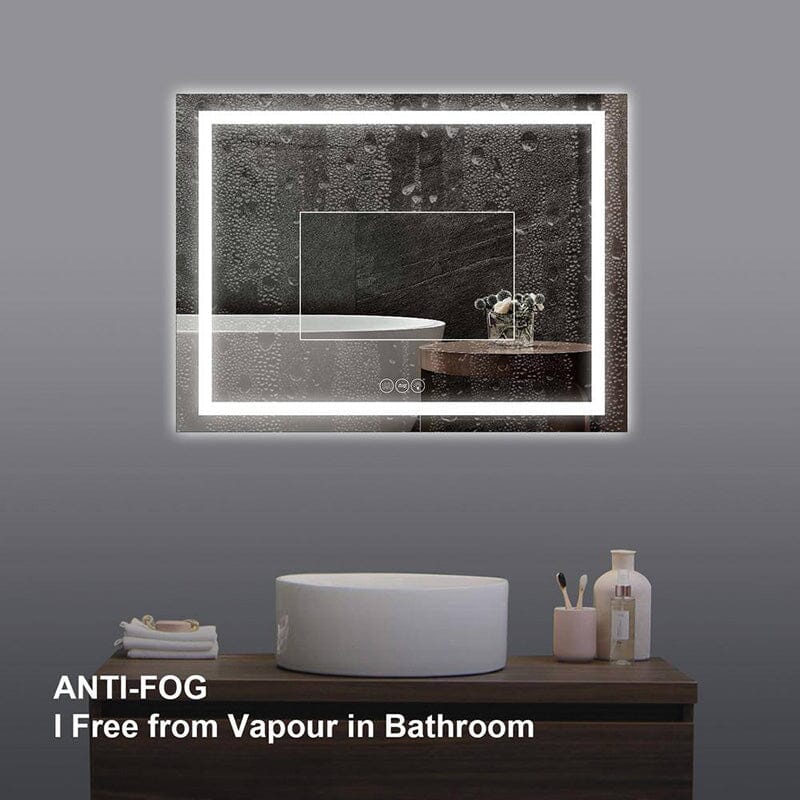 48 in. W x 36 in. H LED Light Bathroom Vanity Mirror Large Rectangular Frameless Anti Fog