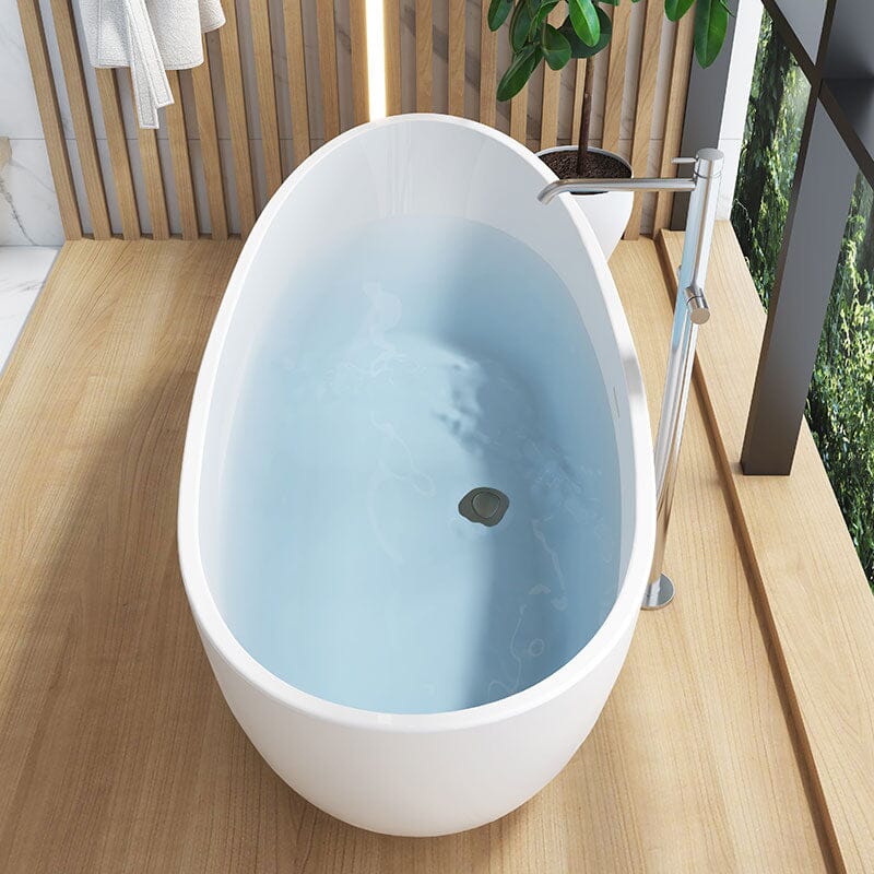 67&quot; Acrylic Slipper Flatbottom Freestanding Soaking Bathtub