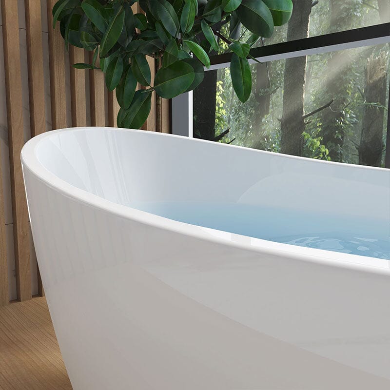 67&quot; Acrylic Slipper Flatbottom Freestanding Soaking Bathtub