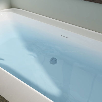 59&quot; Acrylic Rectangle Shape Flatbottom Freestanding Bathtub White