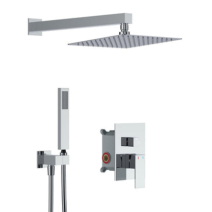 Giving Tree 12&quot; Wall Mount Square Shower Systems with Head Shower &amp; Hand Shower Combo Set