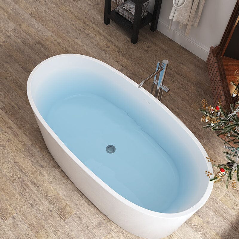 Giving Tree 59&quot; Acrylic Modern Bathtub Oval Shape Freestanding Soaking Tub