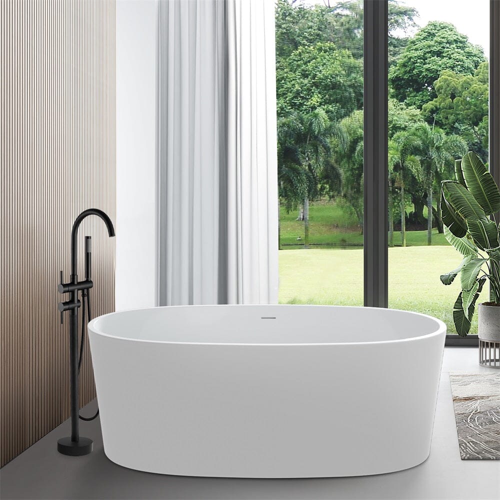 Giving Tree 59&quot; Acrylic Modern Bathtub Oval Shape Freestanding Soaking Tub