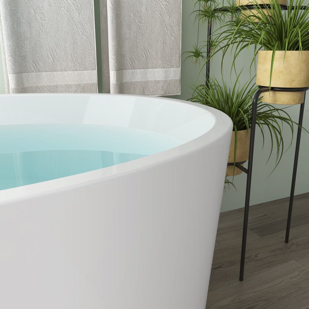 Giving Tree 59&quot; Acrylic Modern Bathtub Oval Shape Freestanding Soaking Tub