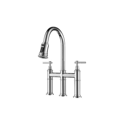 Giving Tree Bridge Kitchen Faucet with Pull-Down Sprayhead in Spot