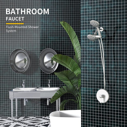 6 Spray Mode Dual Rain &amp; Handheld Shower Heads Combo with Hose