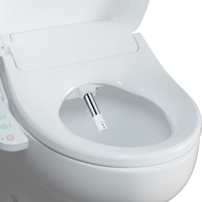 Bidet Seat for Elongated Toilets - Electronic Heated Toilet Seat with Warm Air Dryer and Temperature Controlled Wash Functions