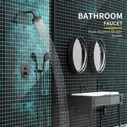 Wall Mounted 14 Spray High Pressure Shower Head and Hand Shower