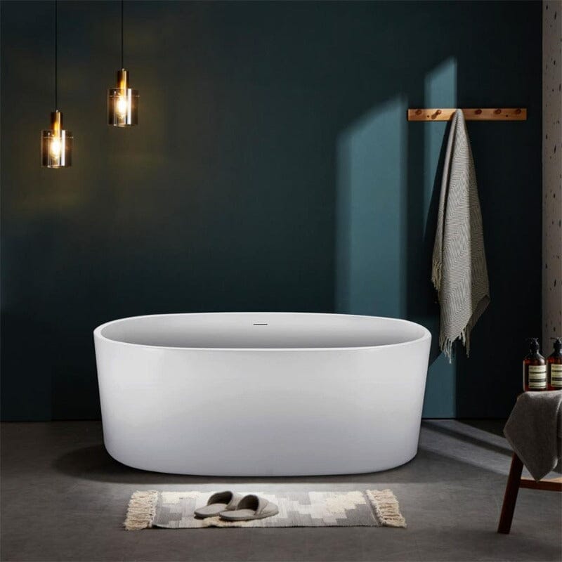 Giving Tree 67&quot; Acrylic Modern Bathtub Oval Shape Freestanding Soaking Tub