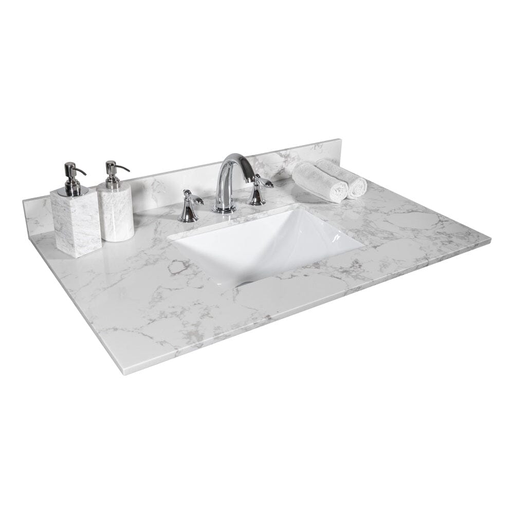 Giving Tree 31‘’ bathroom vanity with rectangle ceramic sink with 3 faucet hole