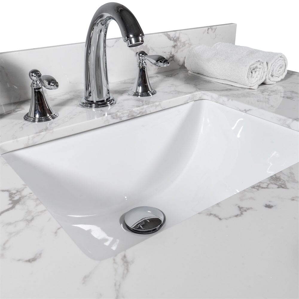 Giving Tree 31‘’ bathroom vanity with rectangle ceramic sink with 3 faucet hole