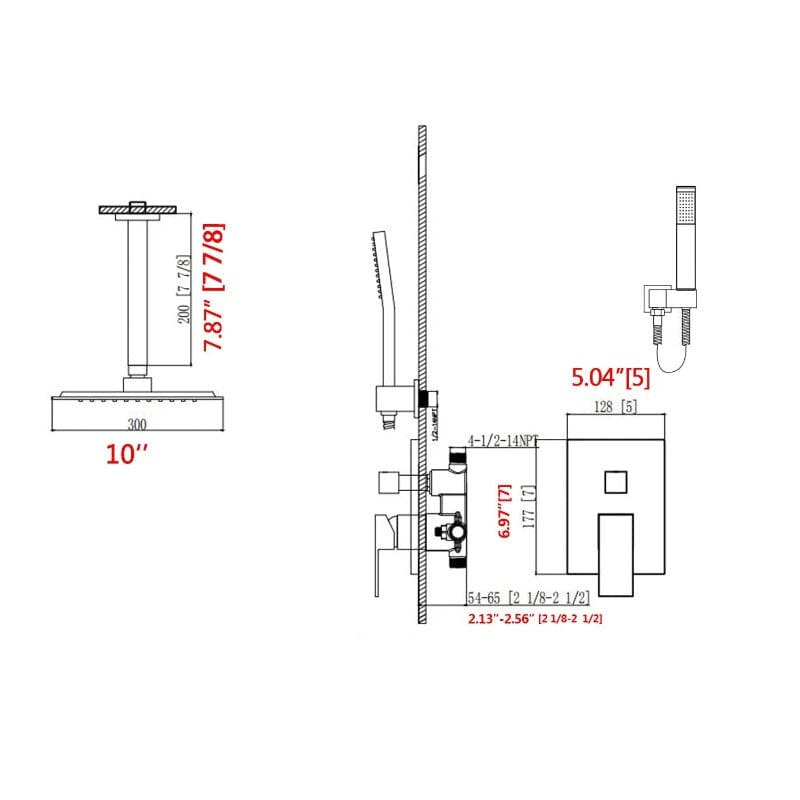 Giving Tree Shower System 2-Spray Patterns Dual Shower Heads with 10 in. Rain Ceiling Mount