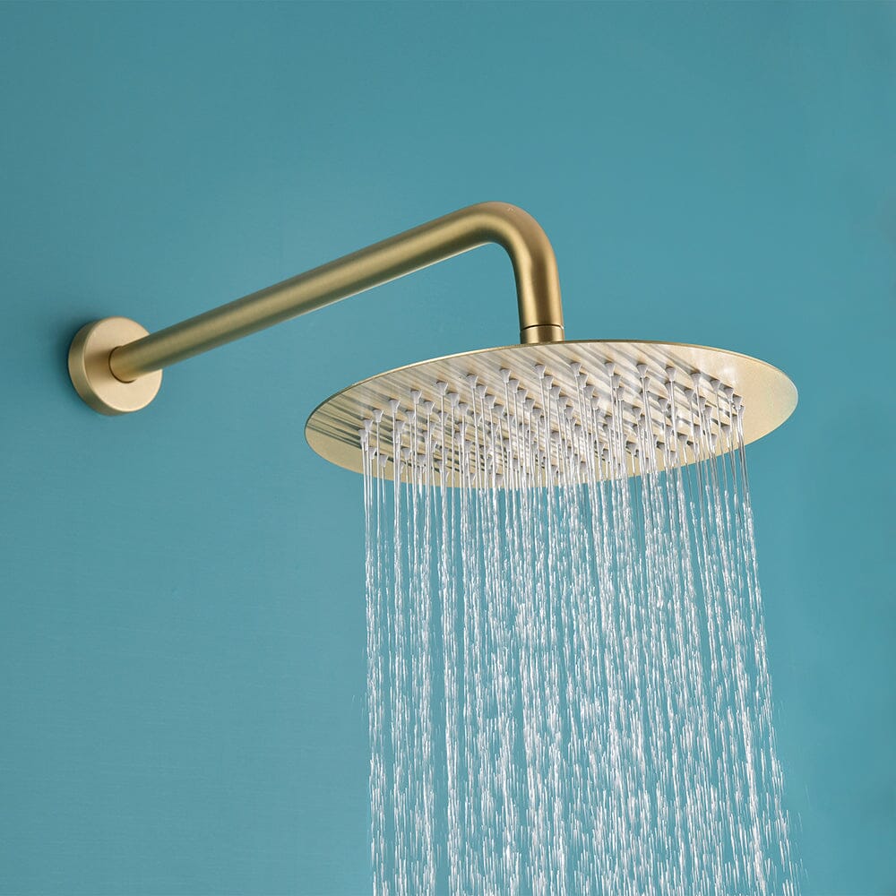 Wall Mounted Shower Faucet Set for Bathroom with 10&quot; Shower Head Brushed Gold