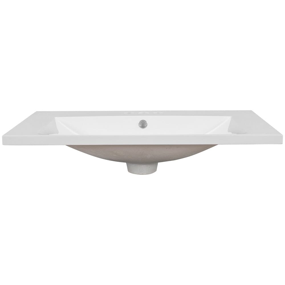 Giving Tree 30&quot; Single Bathroom Vanity Top with White Basin, 3-Faucet Holes, Ceramic, White