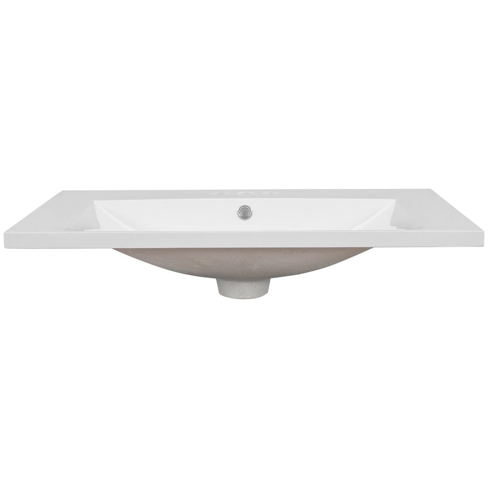 Giving Tree 30&quot; Single Bathroom Vanity Top with White Basin, 3-Faucet Holes, Ceramic