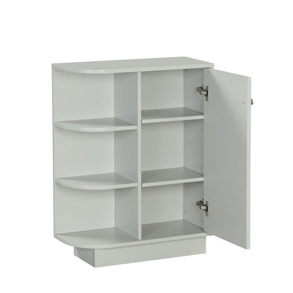 Giving Tree Open Style Shelf Cabinet with Adjustable Plates Ample Storage Space Easy to Assemble, Gray