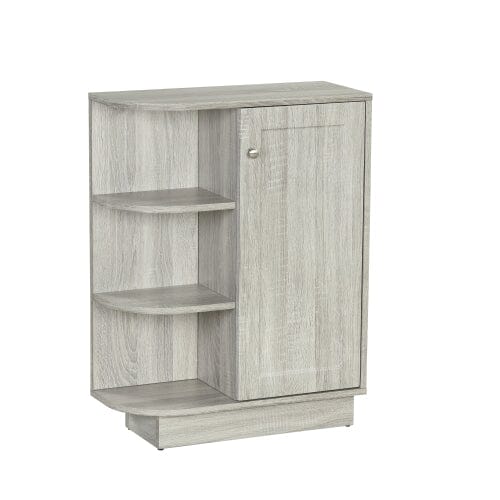 Giving Tree Open Style Shelf Cabinet with Adjustable Plates Ample Storage Space Easy to Assemble, Oak