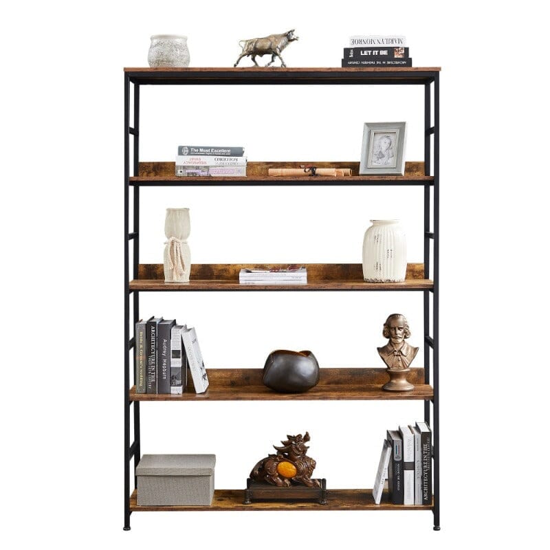 Giving Tree 5 Tier Large Home Office Bookcase Open Bookshelf Storage with Metal Frame