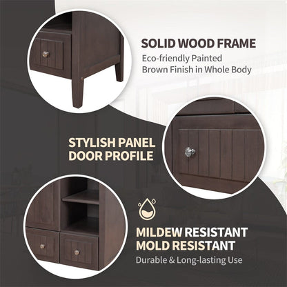 Modern bathroom vanity with solid pine frame and MDF doors