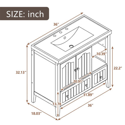 Stylish bathroom vanity with freestanding design and four legs
