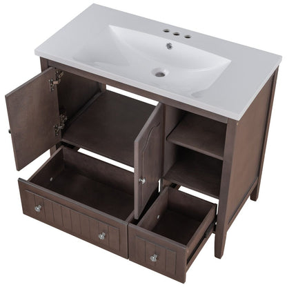 Easy-to-assemble bathroom vanity with detailed instructions