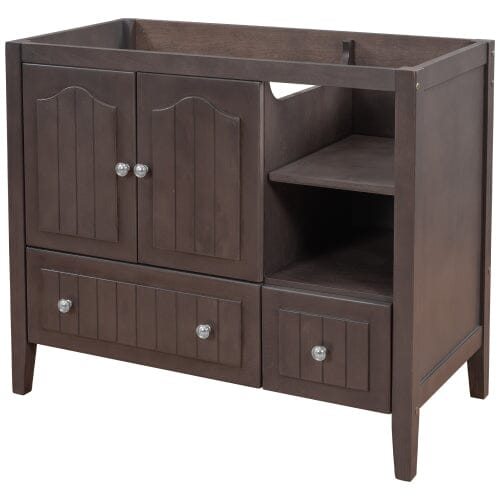 Giving Tree 36&quot; Bathroom Vanity Base Only, Solid Wood Frame and MDF Boards, Brown