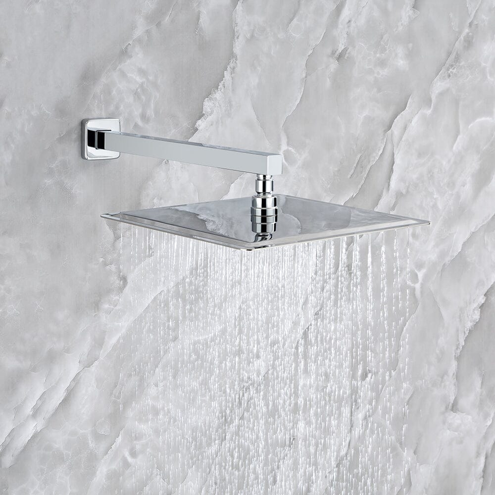 10 Inch Square Bathroom Shower Combo Set In Brushed Nickel