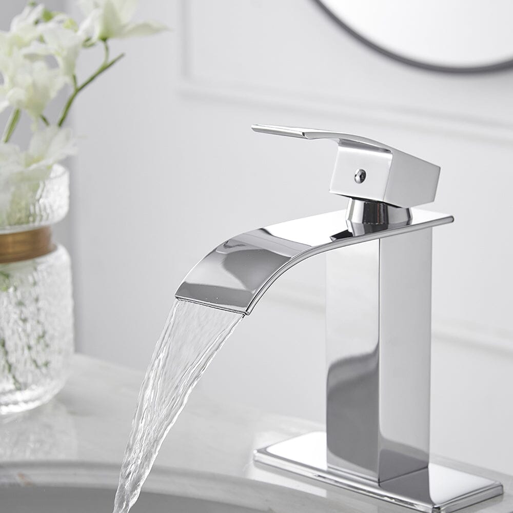 Giving Tree Bathroom Vanity Sink Faucet Waterfall Spout Single Handle