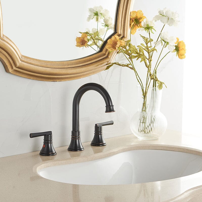 3 Hole Widespread 2-Handle Bathroom Sink Faucet Solid Brass