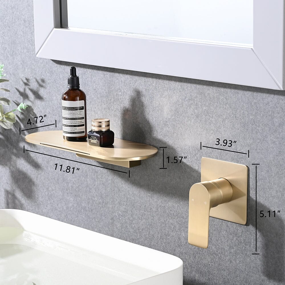 Bathroom Waterfall Sink Faucet Single Handle Wall Mounted