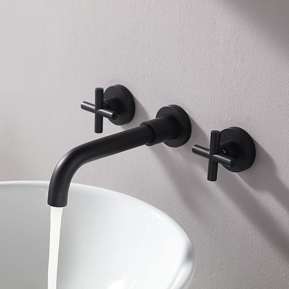 Giving Tree Double Handle Wall Mounted Bathroom Sink Faucet