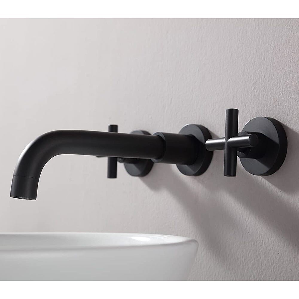 Giving Tree Double Handle Wall Mounted Bathroom Sink Faucet