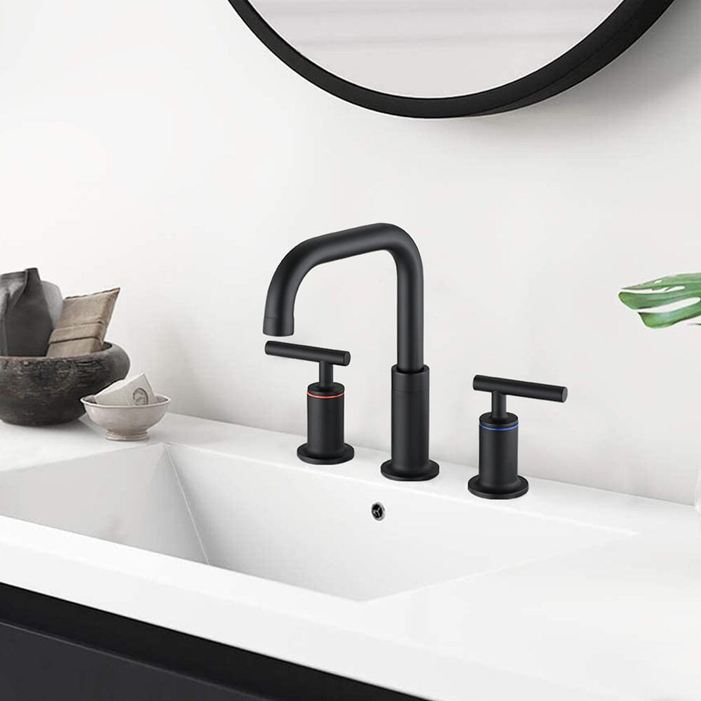 8 in. Widespread Double Handle Bathroom Faucet with Pop Up Drain
