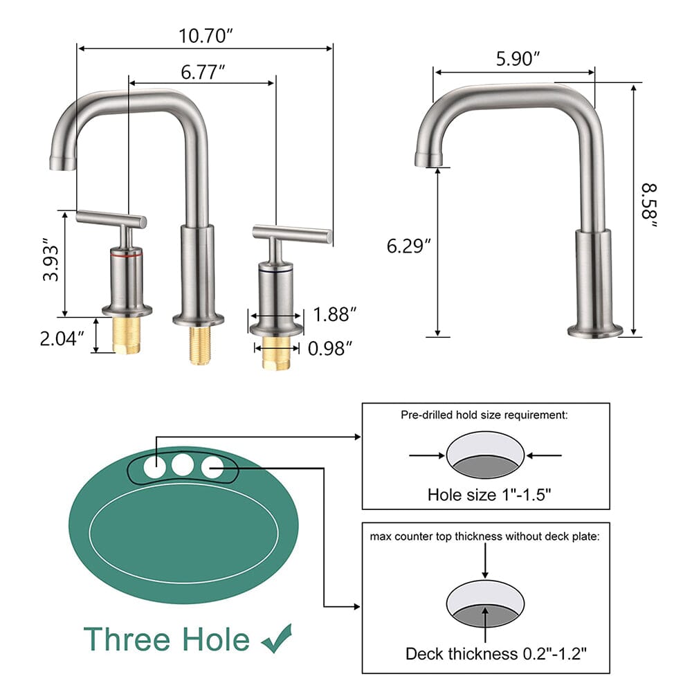 8 in. Widespread Double Handle Bathroom Faucet with Pop Up Drain