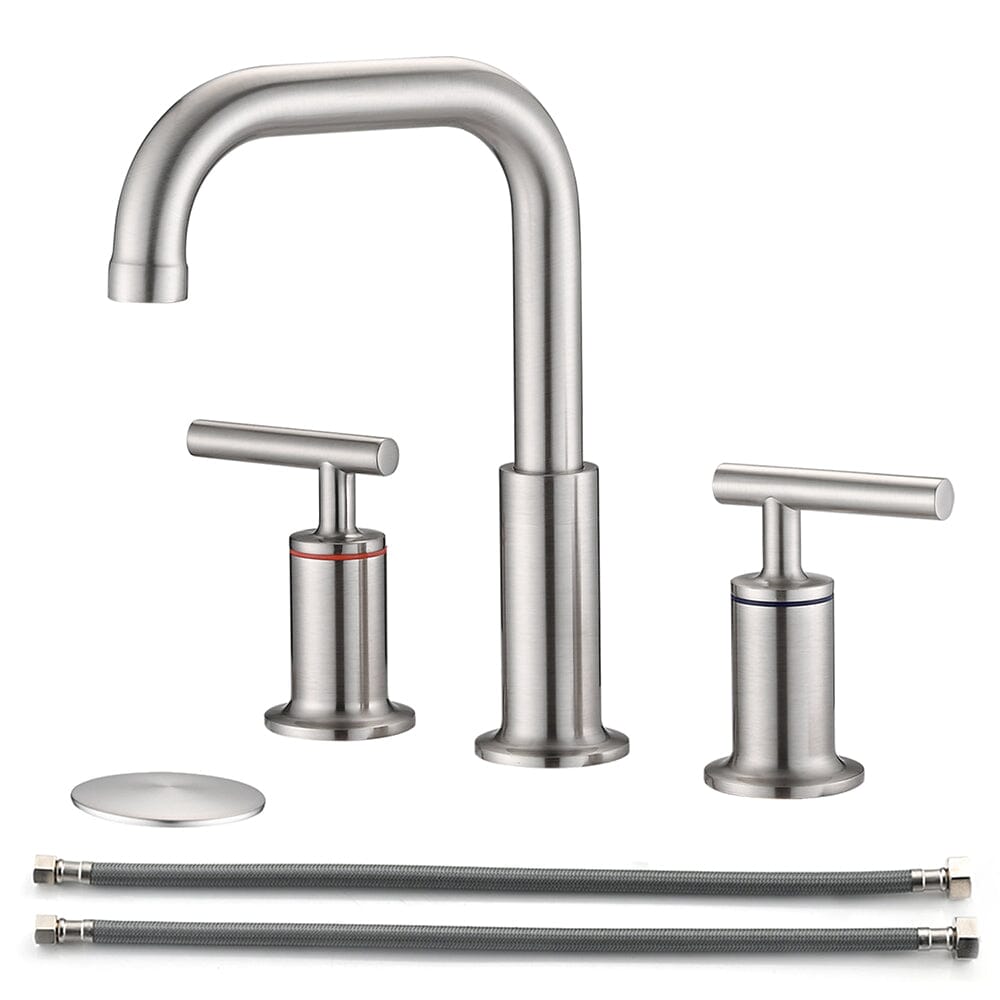 8 in. Widespread Double Handle Bathroom Faucet with Pop Up Drain