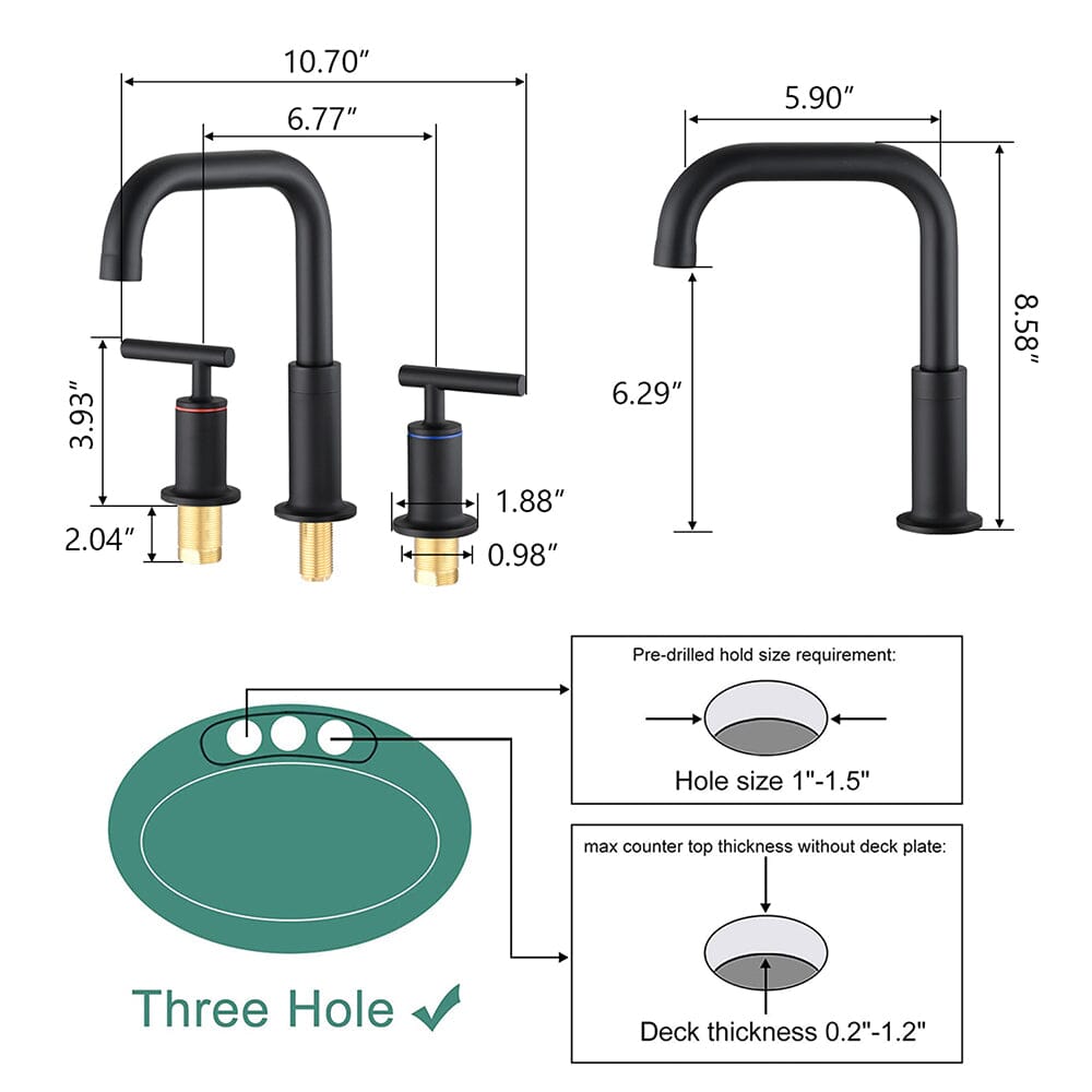 8 in. Widespread Double Handle Bathroom Faucet with Pop Up Drain