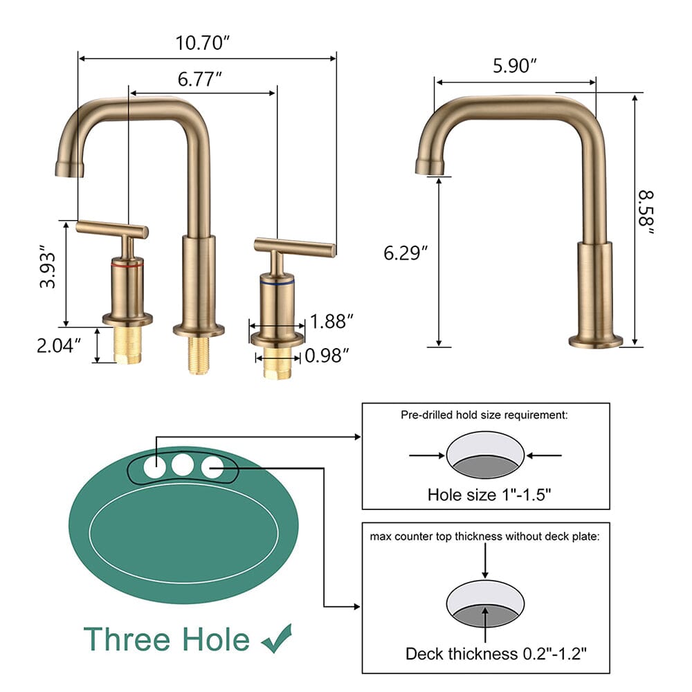 8 in. Widespread Double Handle Bathroom Faucet with Pop Up Drain