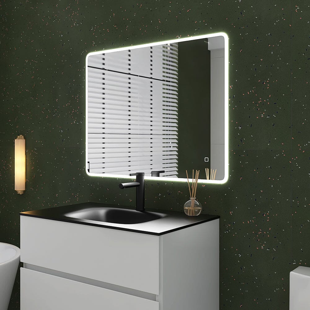 36 x 28 in. Rectangular Frameless Wall-Mount Anti-Fog LED Light Bathroom Vanity Mirror