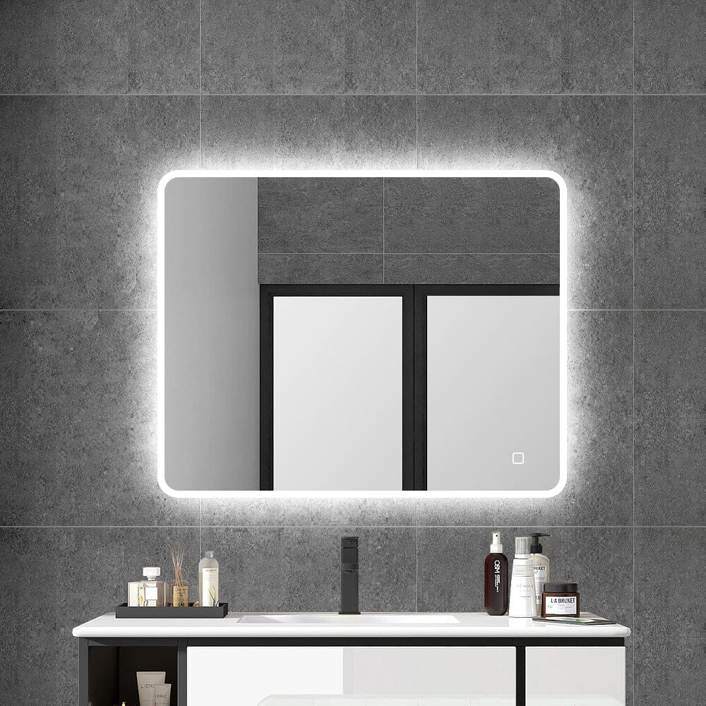 36 x 28 in. Rectangular Frameless Wall-Mount Anti-Fog LED Light Bathroom Vanity Mirror