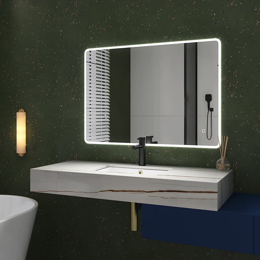 40 x 28 in. Rectangular Frameless Wall-Mount Anti-Fog LED Light Bathroom Vanity Mirror