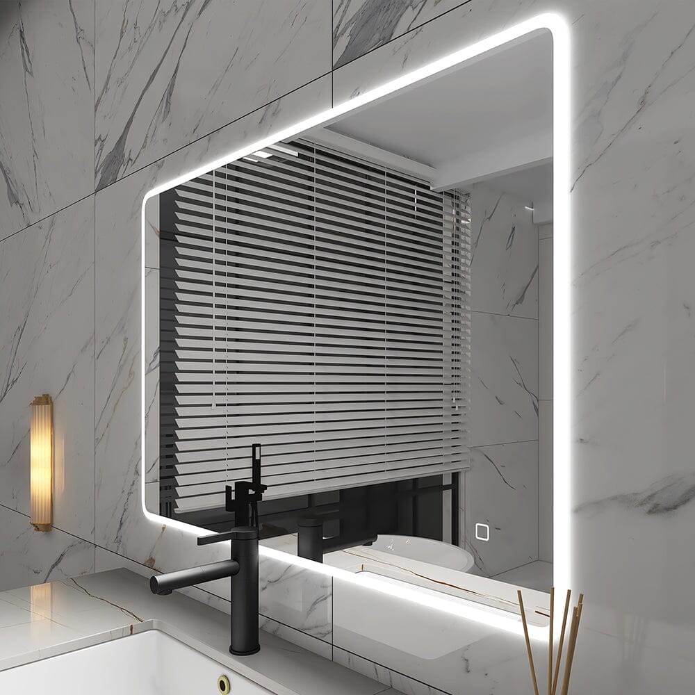 40 x 28 in. Rectangular Frameless Wall-Mount Anti-Fog LED Light Bathroom Vanity Mirror