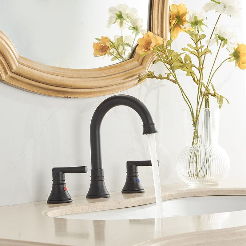 3 Hole Widespread 2-Handle Bathroom Sink Faucet Solid Brass