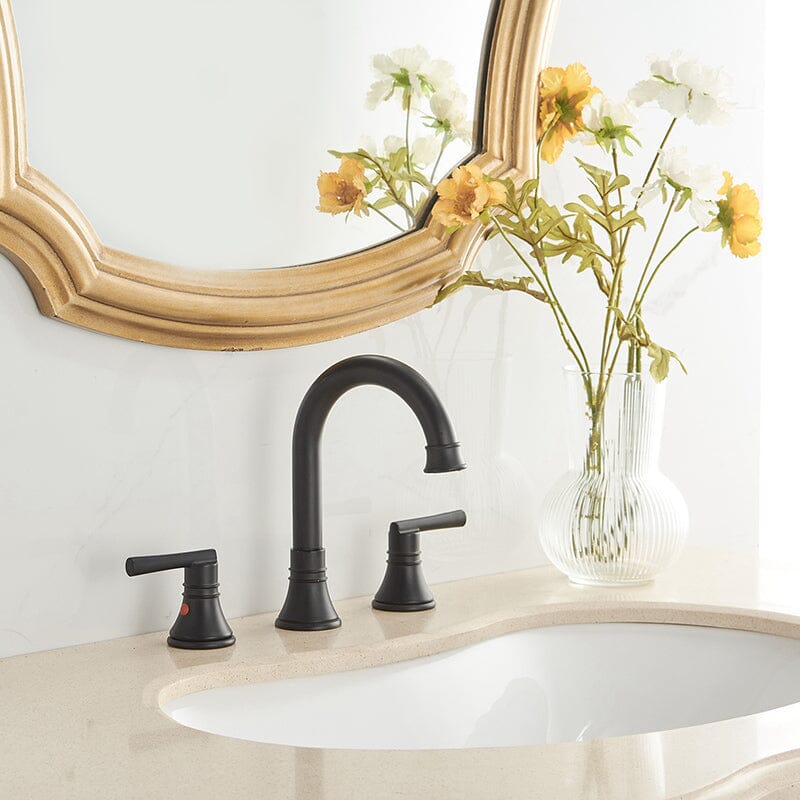 3 Hole Widespread 2-Handle Bathroom Sink Faucet Solid Brass