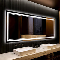 Large 84'' Wide Bathroom Mirror, Fog-Free, Frameless, LED