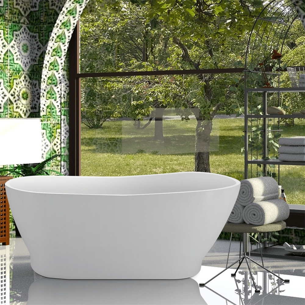 67&quot; Acrylic Single Slipper Tub Curve Shape Freestanding Bathtub